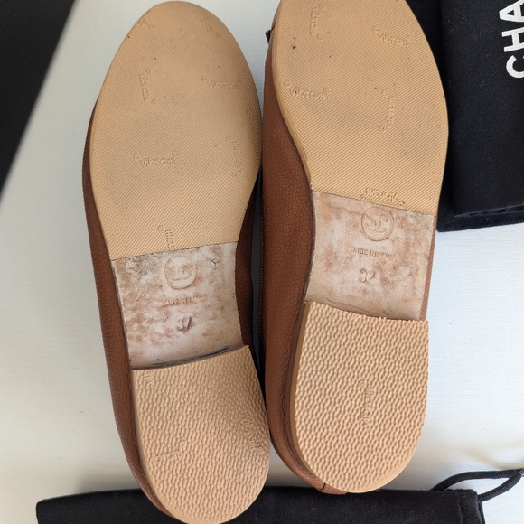Chanel Brown Leather Loafers with Embossed Logo - Picture 11 of 15